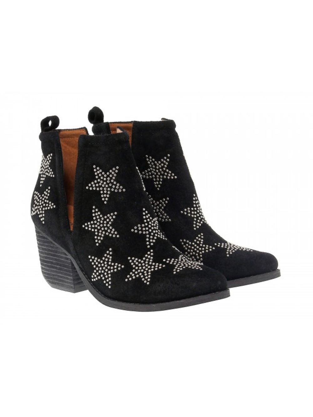 Jeffrey Campbell Asterial Star Studded Black Suede Weston Ankle Boots